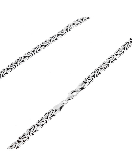 Byzantine Link Chain Necklace in Silver